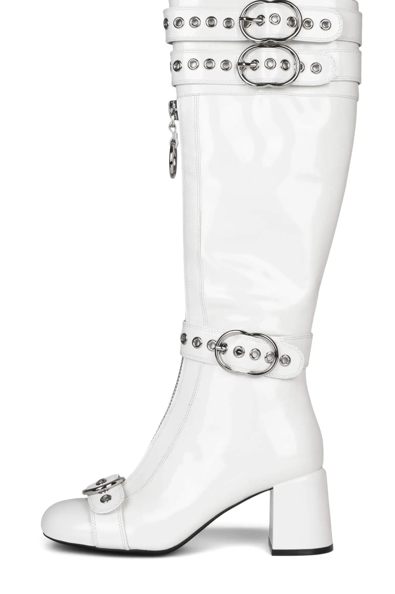Hot Jeffrey Campbell JENINE Whitepatentsilver