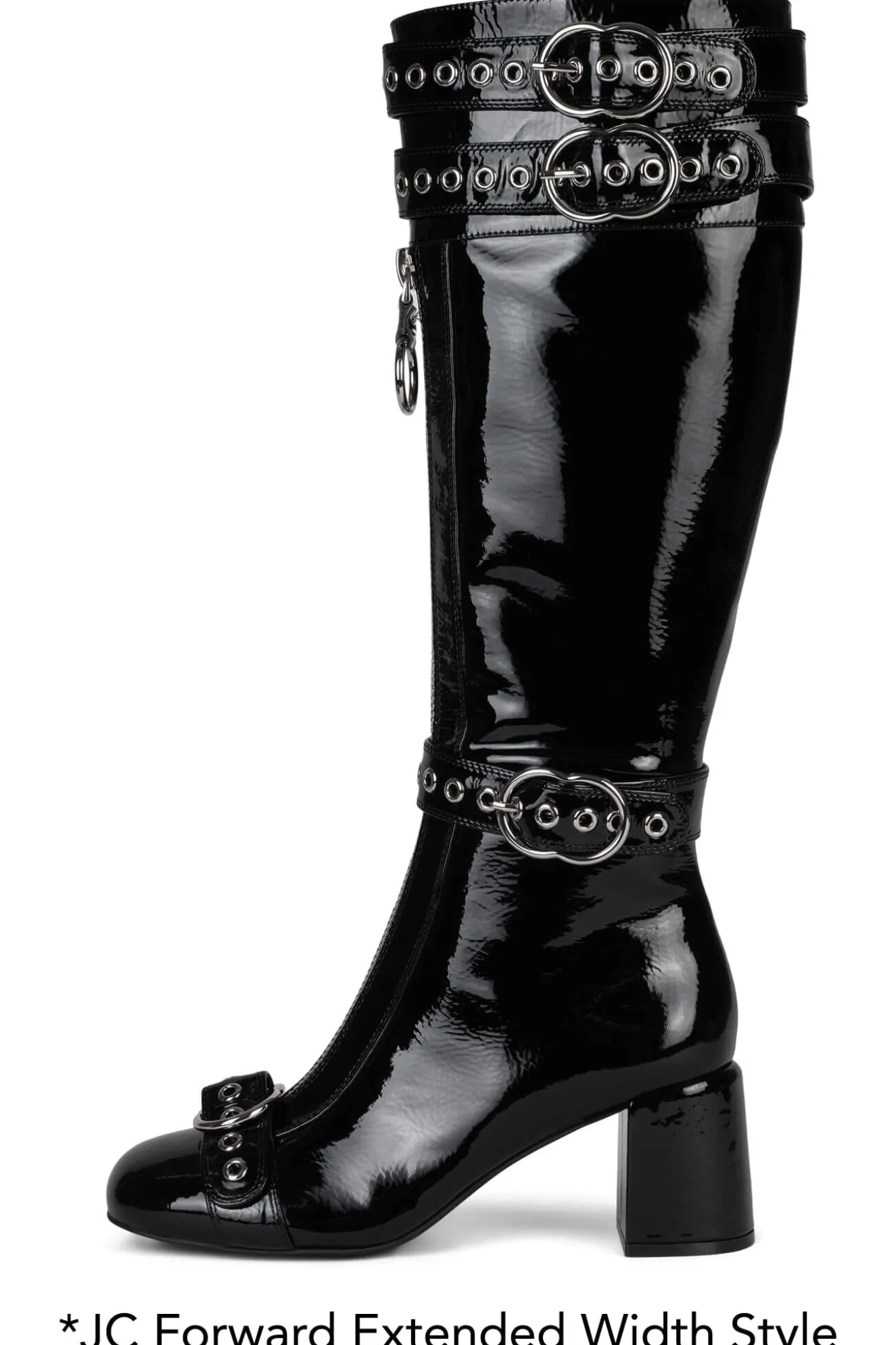 Cheap Jeffrey Campbell JENINE-W Blackpatentsilver