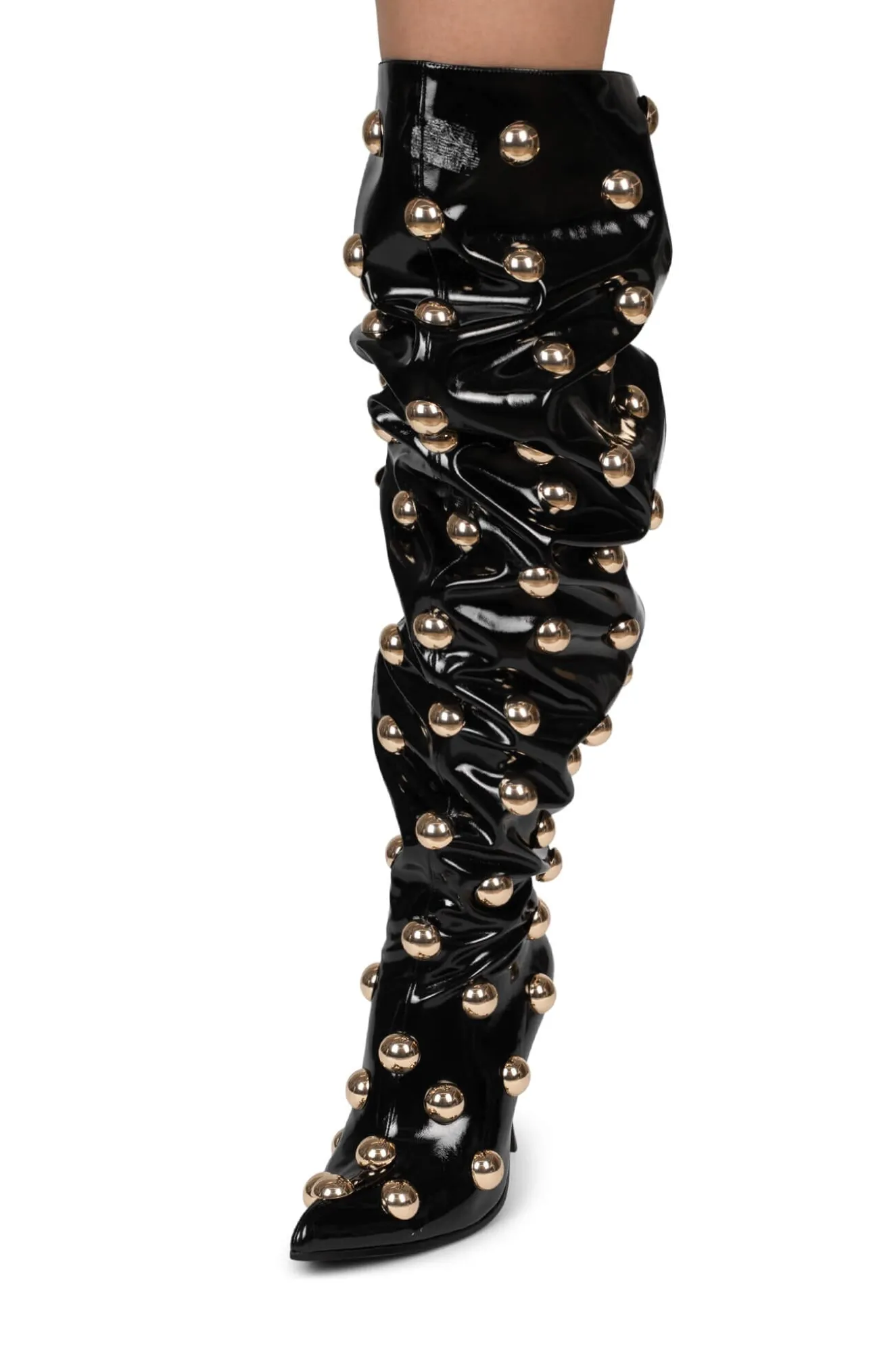 Best Sale Jeffrey Campbell SAYLOR-LK Blackcrinklepatentgold