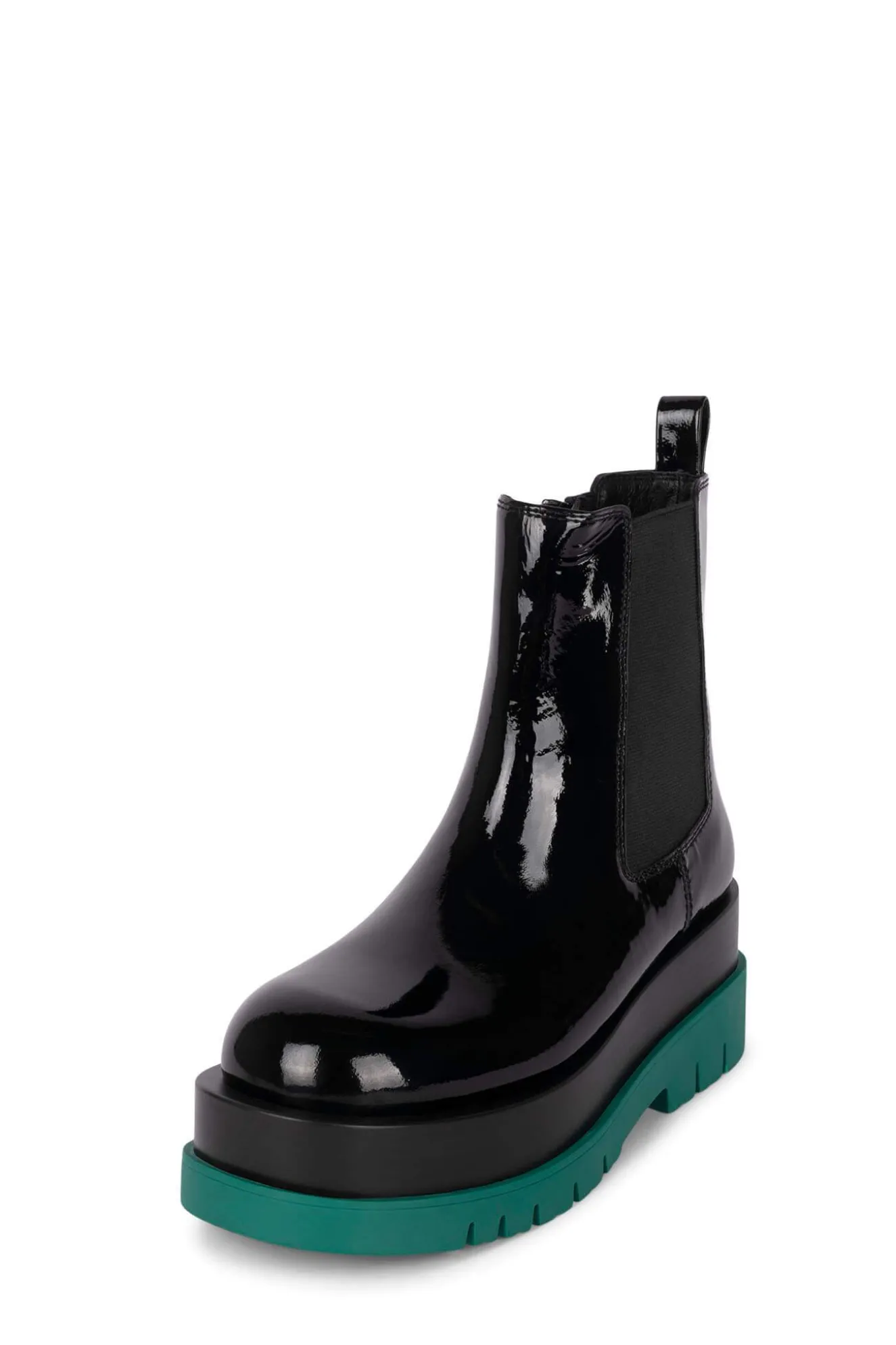 Fashion Jeffrey Campbell TANKED-PL Blackcrinklepatentgreen