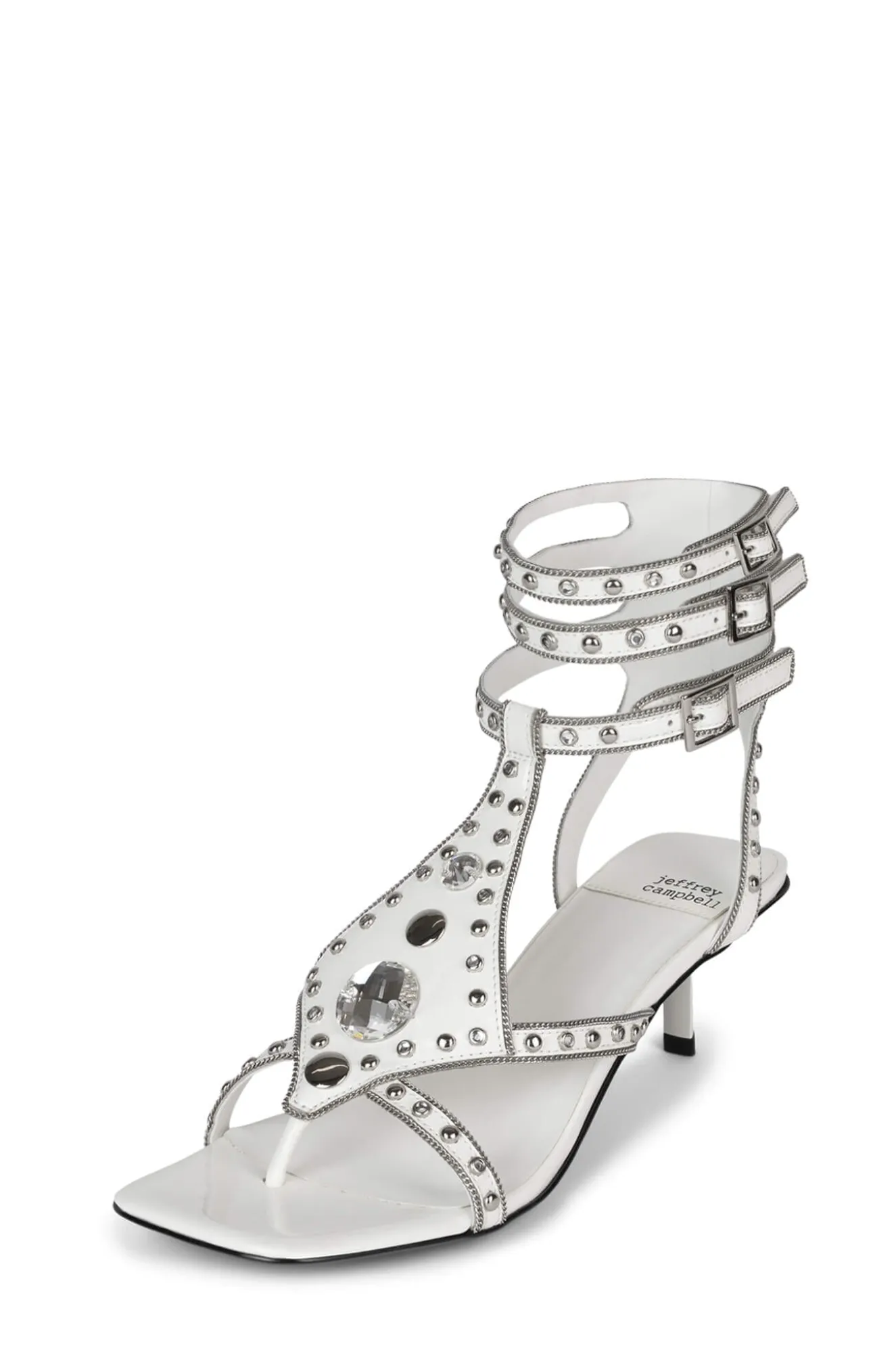 Shop Jeffrey Campbell VOGUING Whitepatentsilver